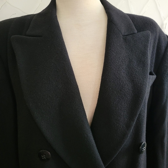 Vintage Camel Hair Trench Coat / Black / Size Medium to Large - Picture 7 of 12